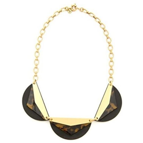 MADEWELL Framecraft Gold Black Tortoise Geometric Statement Necklace - Picture 4 of 7